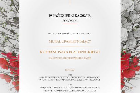 Odsłonięcia muralu ks. Franciszka Blachnickiego