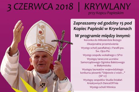 Zaproszenie na ​Wielki Festyn Rodzinny - Białystok Ojcu Świętemu - 3VI